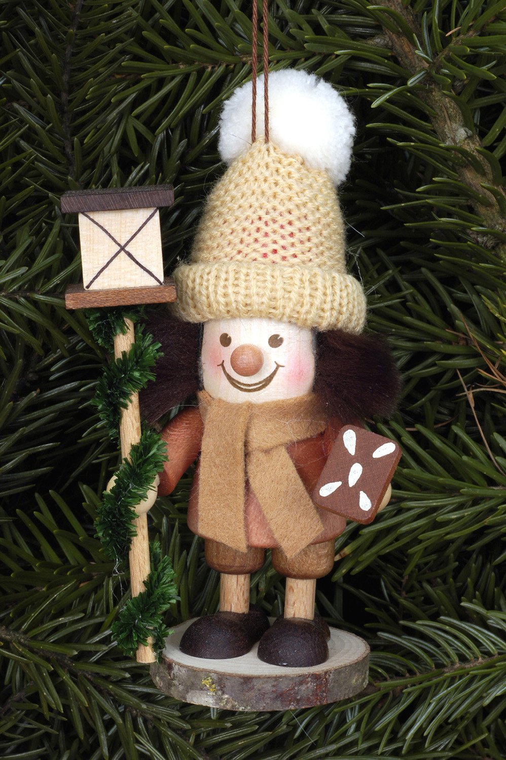 Large gnome Christmas tree decoration - Carol singer